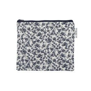 Flat pouch S - Vintage Velvet Roses Navy Blue
