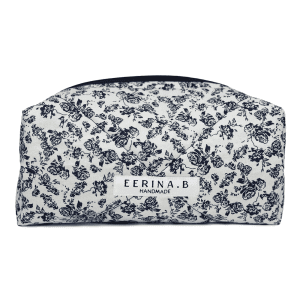 Normal pouch M - Vintage Velvet Roses Navy Blue