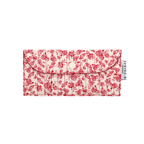 Glasses Case - Vintage Velvet Roses Dark Red