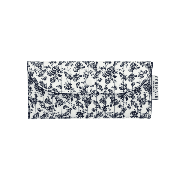 Glasses Case - Vintage Velvet Roses Navy Blue