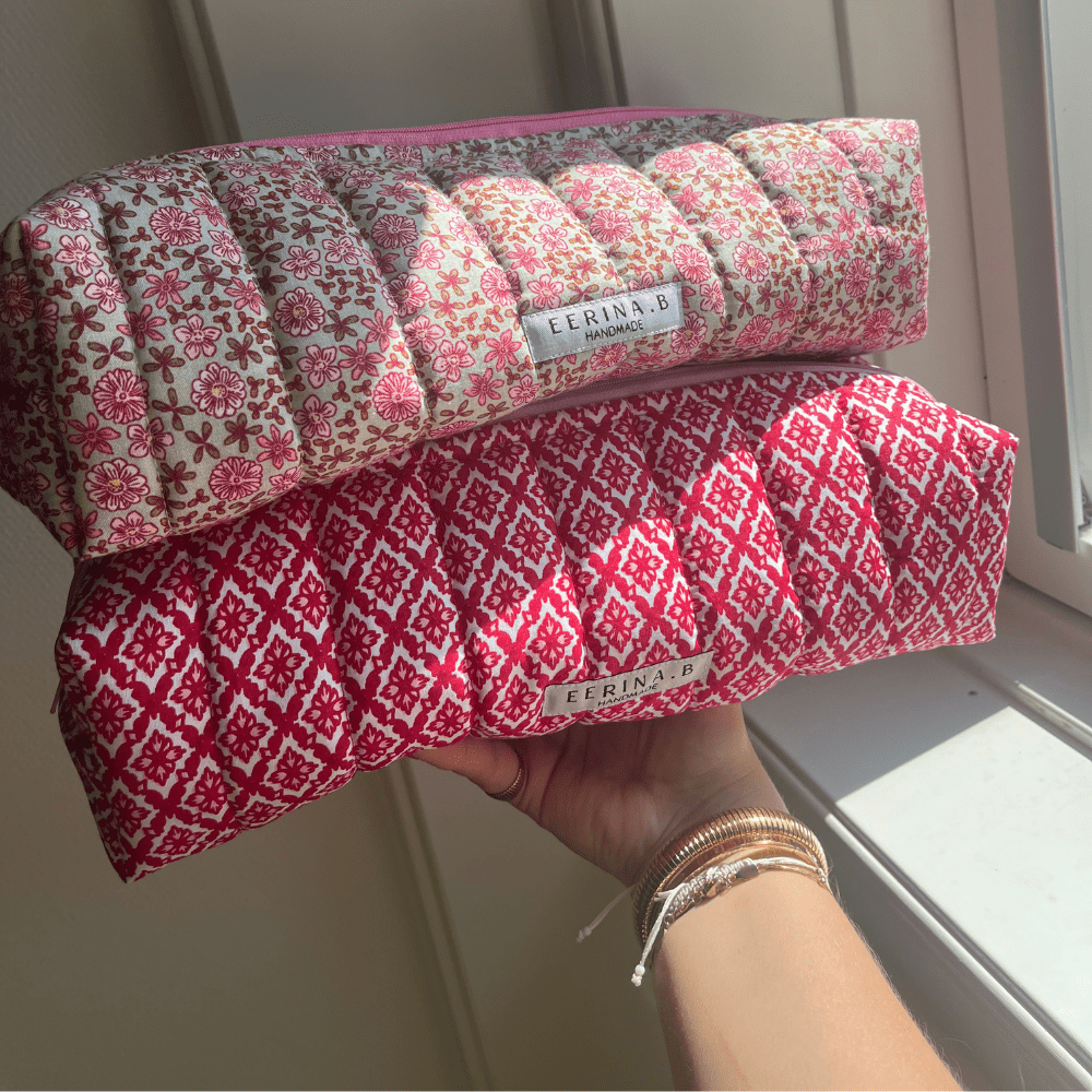 Haarspullen toilettas met vrolijke printjes